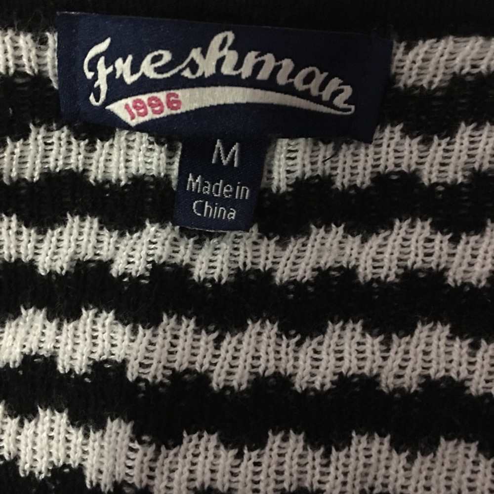 SALE!! Freshman black and white striped sweater dress - Picture 4 of 4